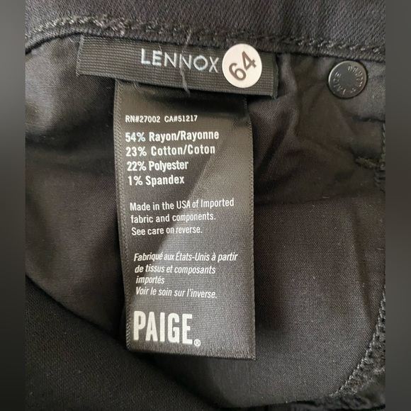 PAIGE Black Straight Leg Jeans - Picture 3 of 8